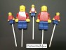 510sp Building Block Man Chocolate or Hard Candy Lollipop Mold